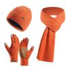 3Pcs/Set Ear Protection Women Hats Scarf Gloves Set Warm Touchscreen Gloves Knitted Hat  Outdoor