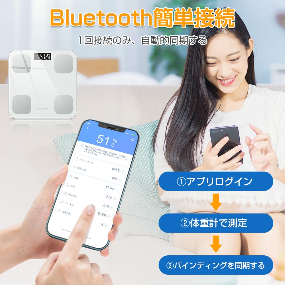 Kungix Bluetooth Body Scale with Body Fat & Composition Measurement, Black