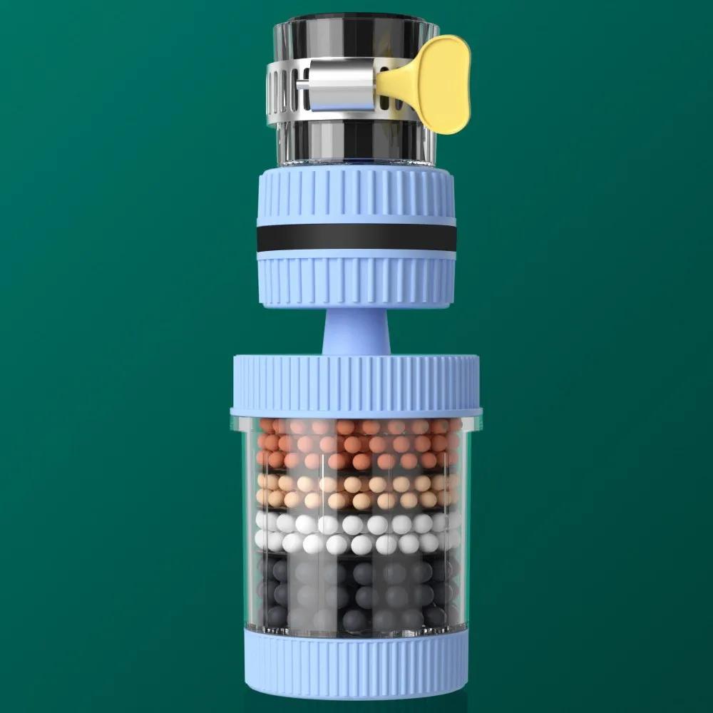 Вращающийся на 360 ° смеситель для кухни, универсальный универсальный интерфейс, съемный и моющийся фильтр, защита от брызг воды из крана для дома, душевая лейка YLE569