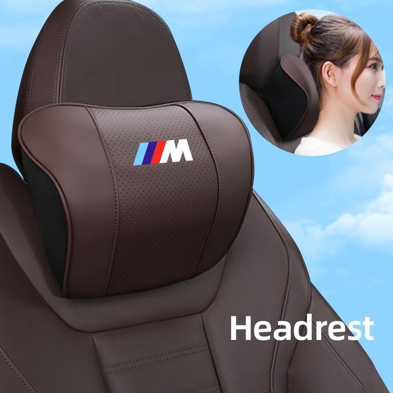 LXEQ4 New 2025 Car Lumbar Support Headrest Waist Neck Pillow Auto Seatrest Cushion For BMW M Power Sport M1 M3 M4 M5 M6 E90 E39 F30 F1