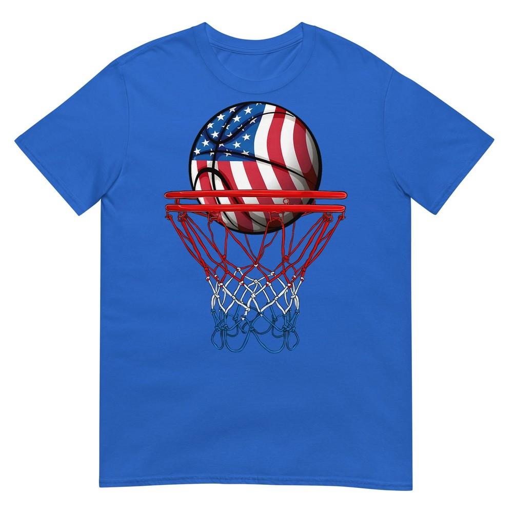 Basketball American Patriotic 4th Of July Us Flag Unisex Boys Tshirt