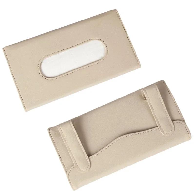 Car Tissue Box Sun Visor Seat Back Sunroof Car Tissue Box Bag Hanging Creative Leather Car Interior Supplies
