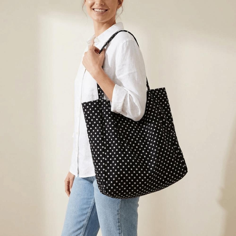 Canvas Large-capacity Tote Bag Large Capacity Vintage Shoulder Bag Polka Dot Handbag Women