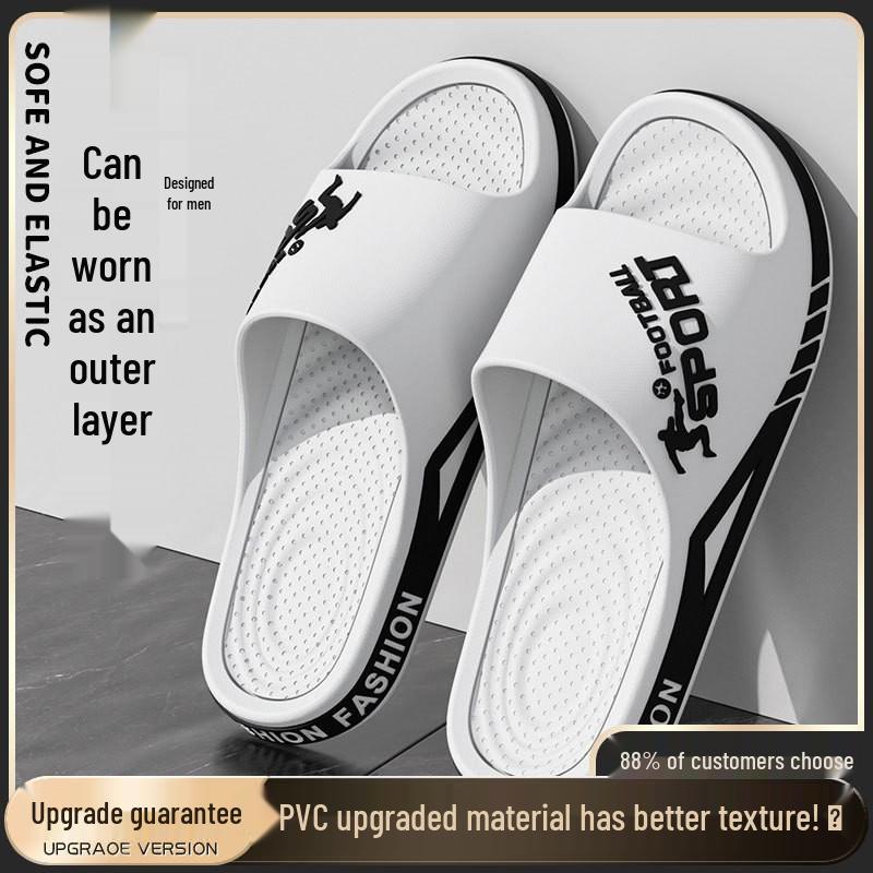 Мужские летние спортивные уличные нескользящие шлепанцы на толстой подошве