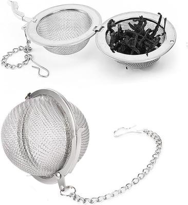 1/2pcs Tea Steeper, Mesh Tea Infuser Premium Filter Interval Diffuser with Extended Chain Hook for Brew Loose Leaf and Spices & Seasonings