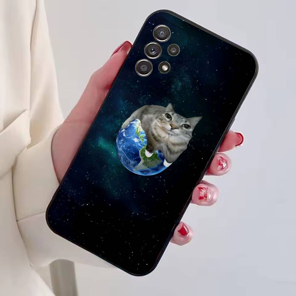 F-Funny Animal Cat  Phone Case Black Silicone Soft For Samsung S25,S24,S21,S22,S23,S30,Ultra,S20,Plus,Fe,Lite
