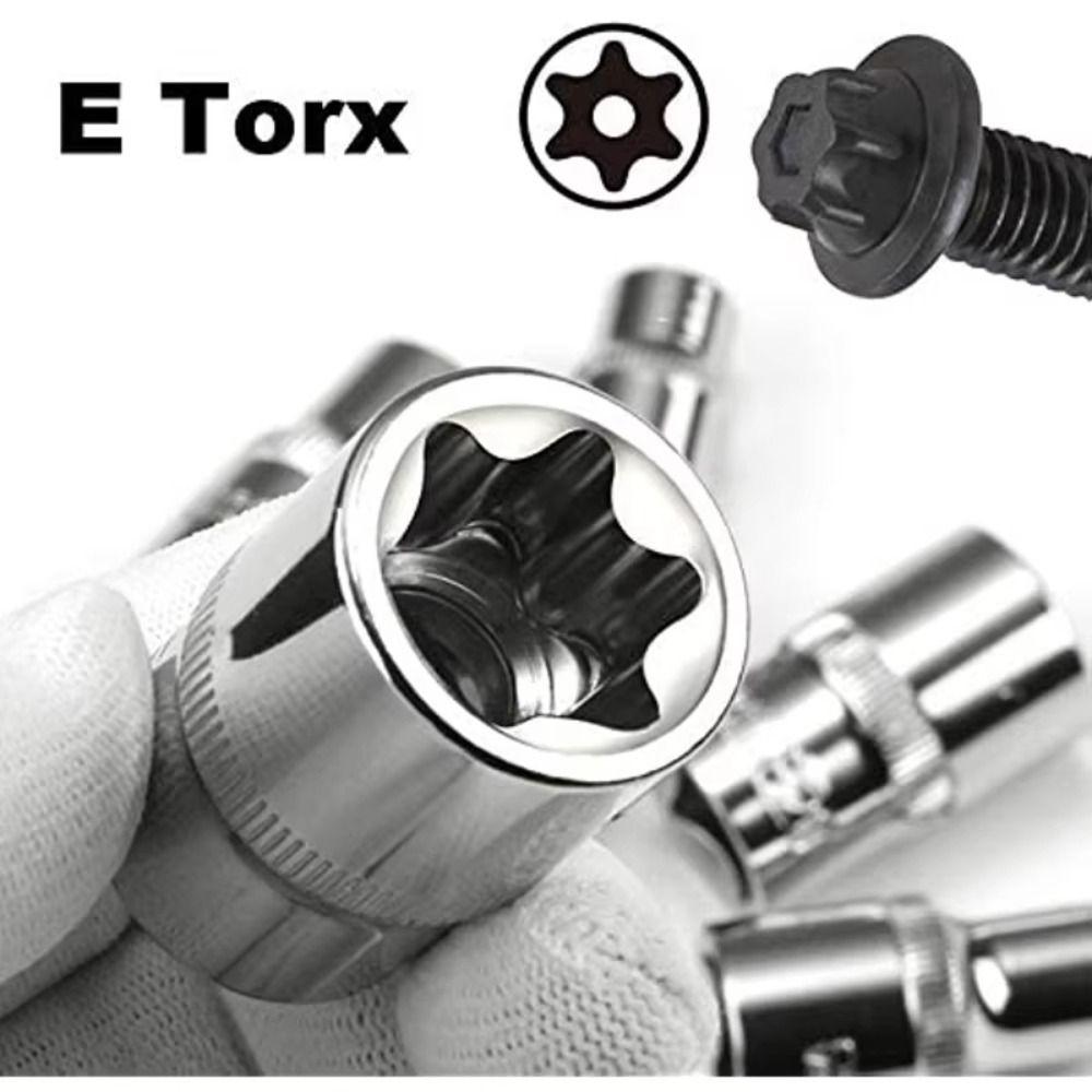 14PCS/Set External Hex Wrench Head Star Socket Set E4-E24 E-Torx Socket Set  Automotive Repair