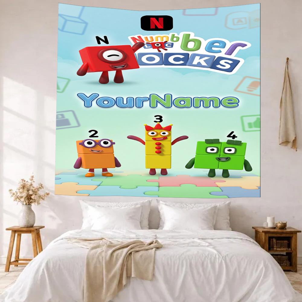 Numberblocks Custom Your Name Wall Decor Tapestry Art For Pet Memorial Birthdaywedding Party Backdrop Family Gift