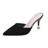 Fashion Shoes for Women Fashion Closed Toe Slingbacks Women's Slippers Spring Pointed Toe Shallow Solid Stilettos or Thin Heels Slippers