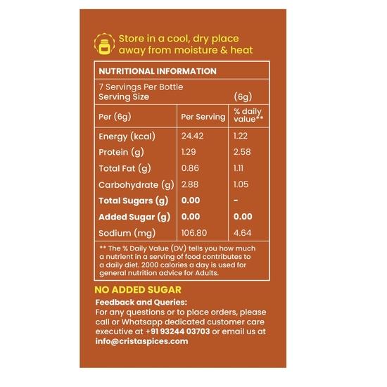 CRISTA Savoury Indian Curry Powder | Multipurpose Flavourful Blend | All Spices Powder | No Added Sugar | No Onion | No Garlic | Vegan | 45 Gms