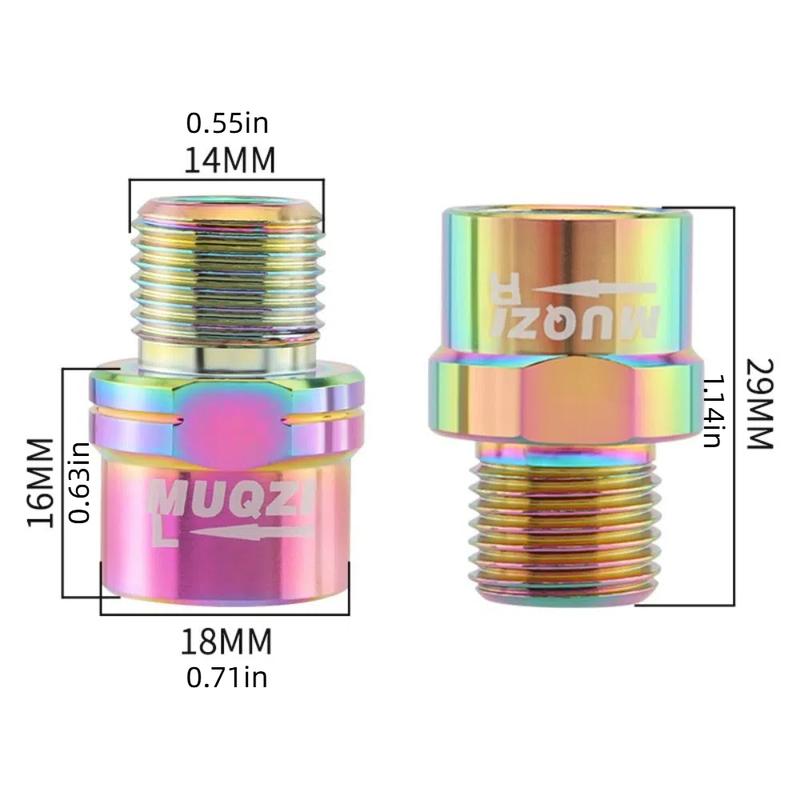 1 Pair Alloy Pedal Extender 16MM 9/16 Bicycle Pedal Extension Bolts Stable Lightweight Bike Pedal Axle Extenders Road Bicycle
