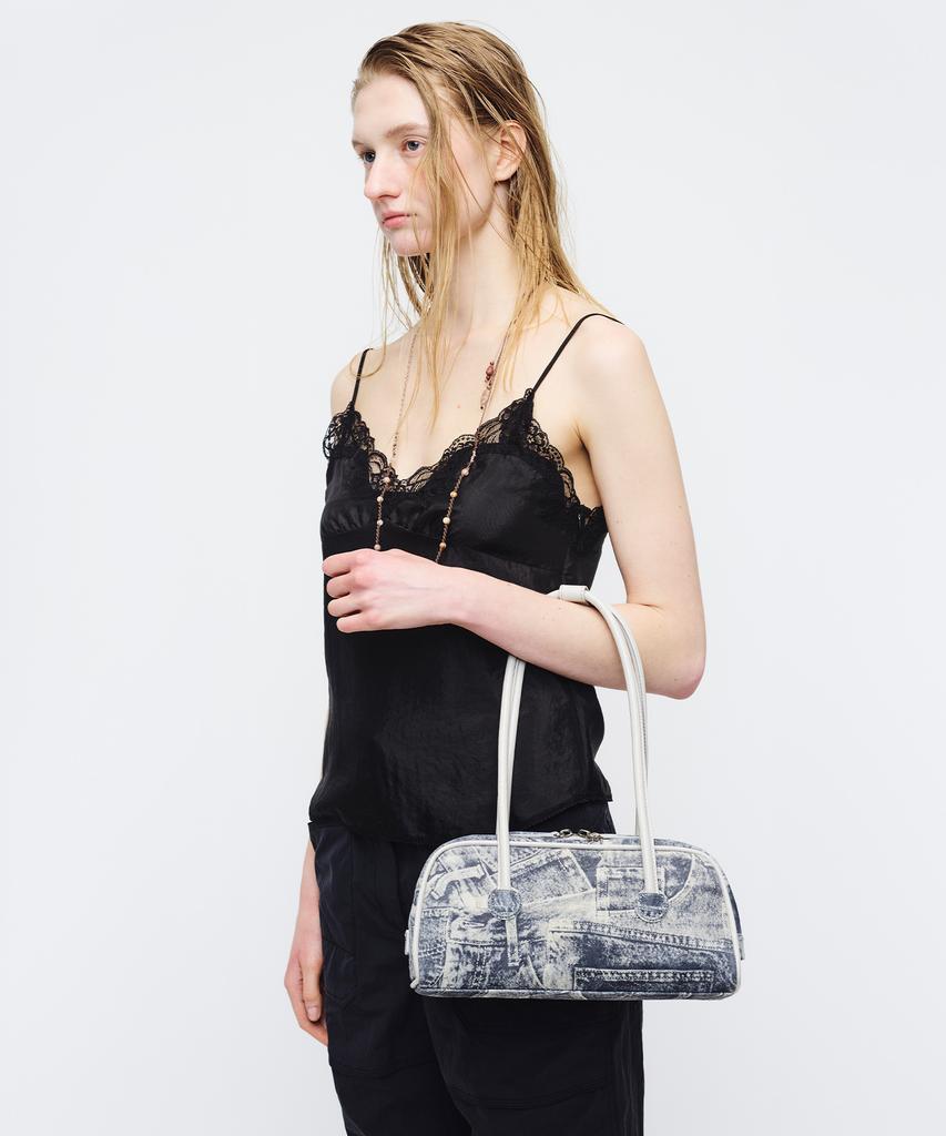 Margesherwood Soft Boston Ew Piping_Light Gray Printed Suede+Crinkle