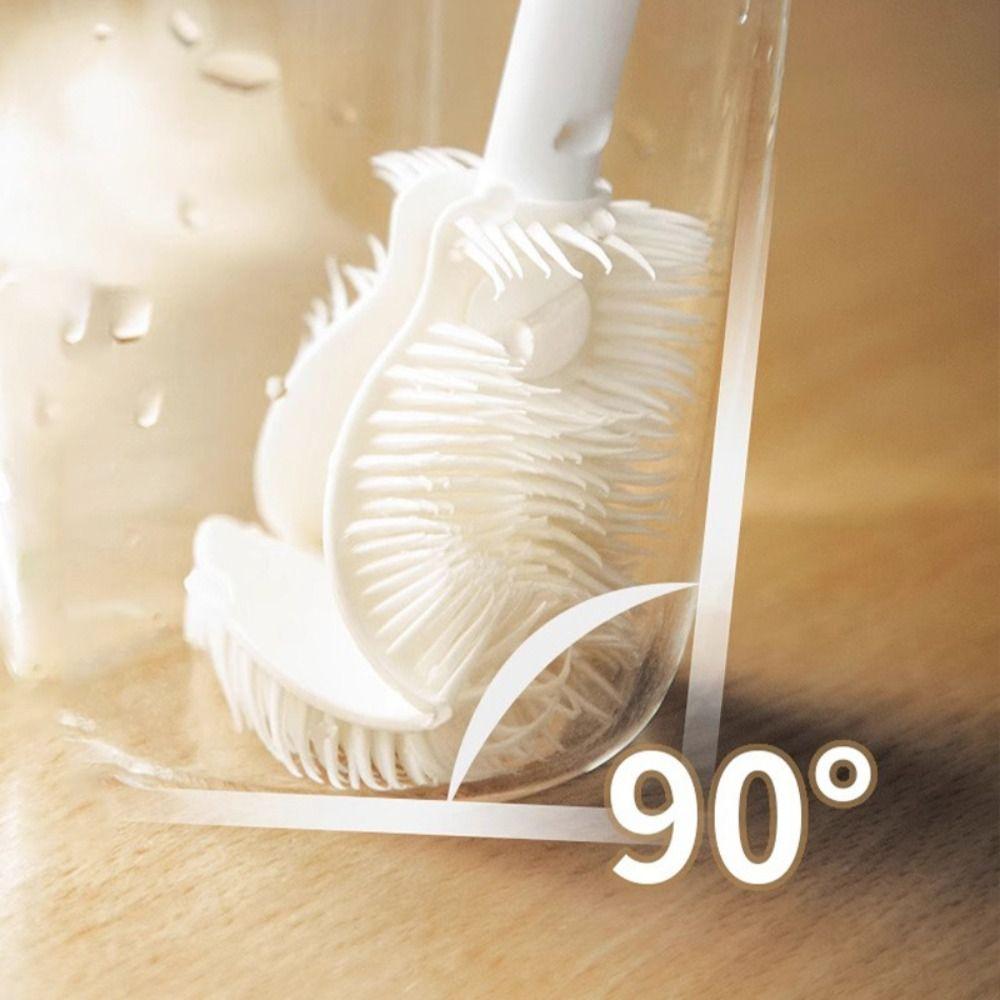 Long Handle Cup Brush Folding Brush Head Cleaning Brush New Glass Cleaner  Feeding Bottle