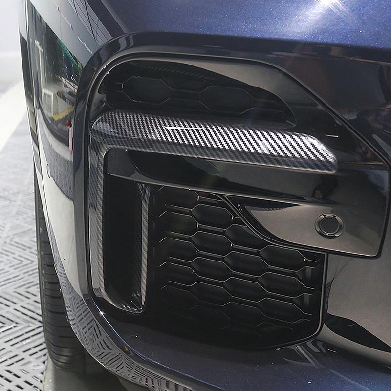 Carbon Fiber Black Color Front Fog Light Frame Decoration Cover Trim Car Styling For BMW X5 G05 Exterior Accessories