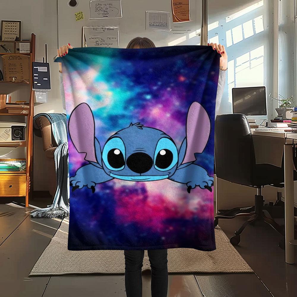 Stitch Cartoon printing Flannel Blanket Bedroom Sofa Camping Warm blanket Gifts for family and friends-MJ003