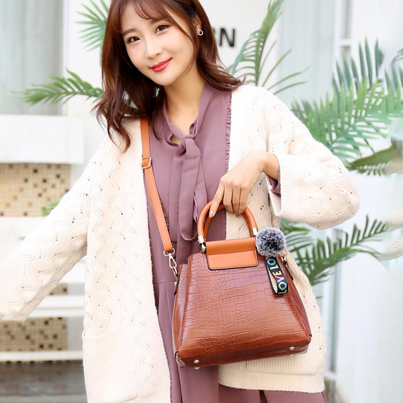 4 шт./компл. женская кожаная сумка в стиле ретро со змеиным узором, сумка на плечо, большая вместимость, набор из четырех предметов, косые сумки с украшением из подвески