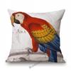 Flamingo Bird Parrots Hand Drawing Illustration Art Cotton Linen Sofa Throw Pillow Case Home Decoration Car Seat Cushion Cover