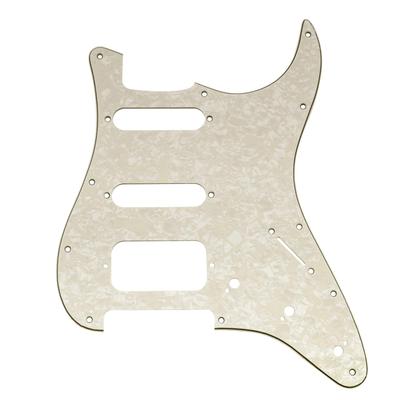Musiclily Pro ST HSS пикгард для электрогитары Squier Sonic Strat, состаренный белый, 11 отверстий, 4-слойный, перламутровый.