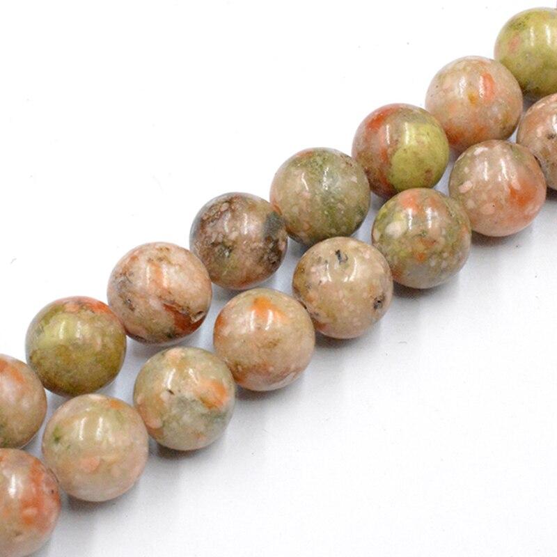 Унакитовый камень, круглые каменные бусины, 15 дюймов, подвески для изготовления ювелирных изделий, 4, 6, 8, 10, 12 мм, модные аксессуары, сделай сам