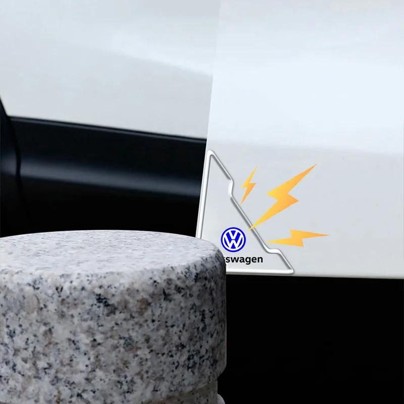 efg1 2pcs Silicone Car Door Corner Protector Anti-Collision Scratch Emblem for VW Golf Amarok T5 Phaeton ID3 Tiguan T-Cross GTI