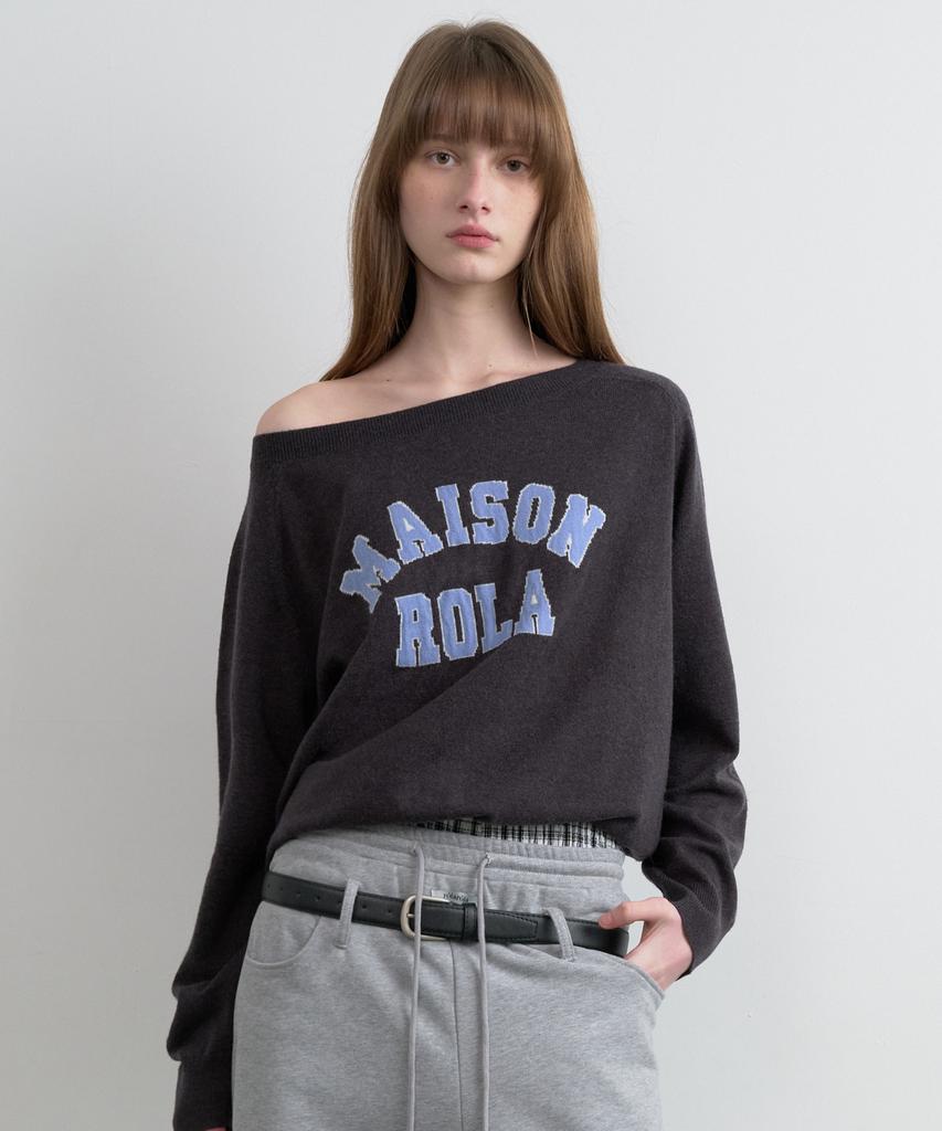 ROLAROLA Maison De Rola Campus Logo Knit Charcoal