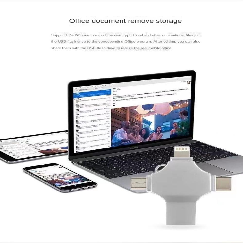 USB3.0 Высокоскоростной U-диск, двойного назначения для мобильного телефона и компьютера, Apple, Micro, Type-C Многофункциональный «четыре в одном»