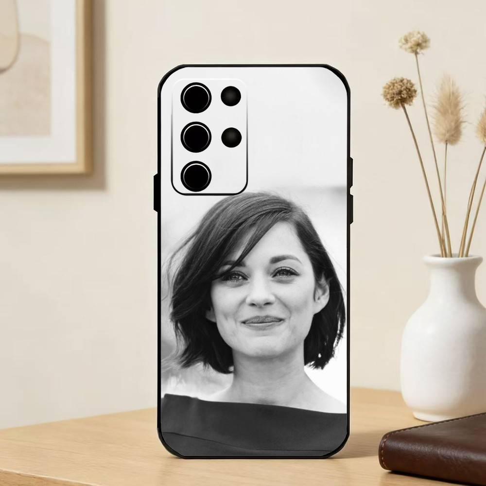 Actor M-Marion C-Cotillard Phone Case For Samsung S25,24,23,22,30,21,10,9,Ultra,Plus,FE 5G Black Soft Case
