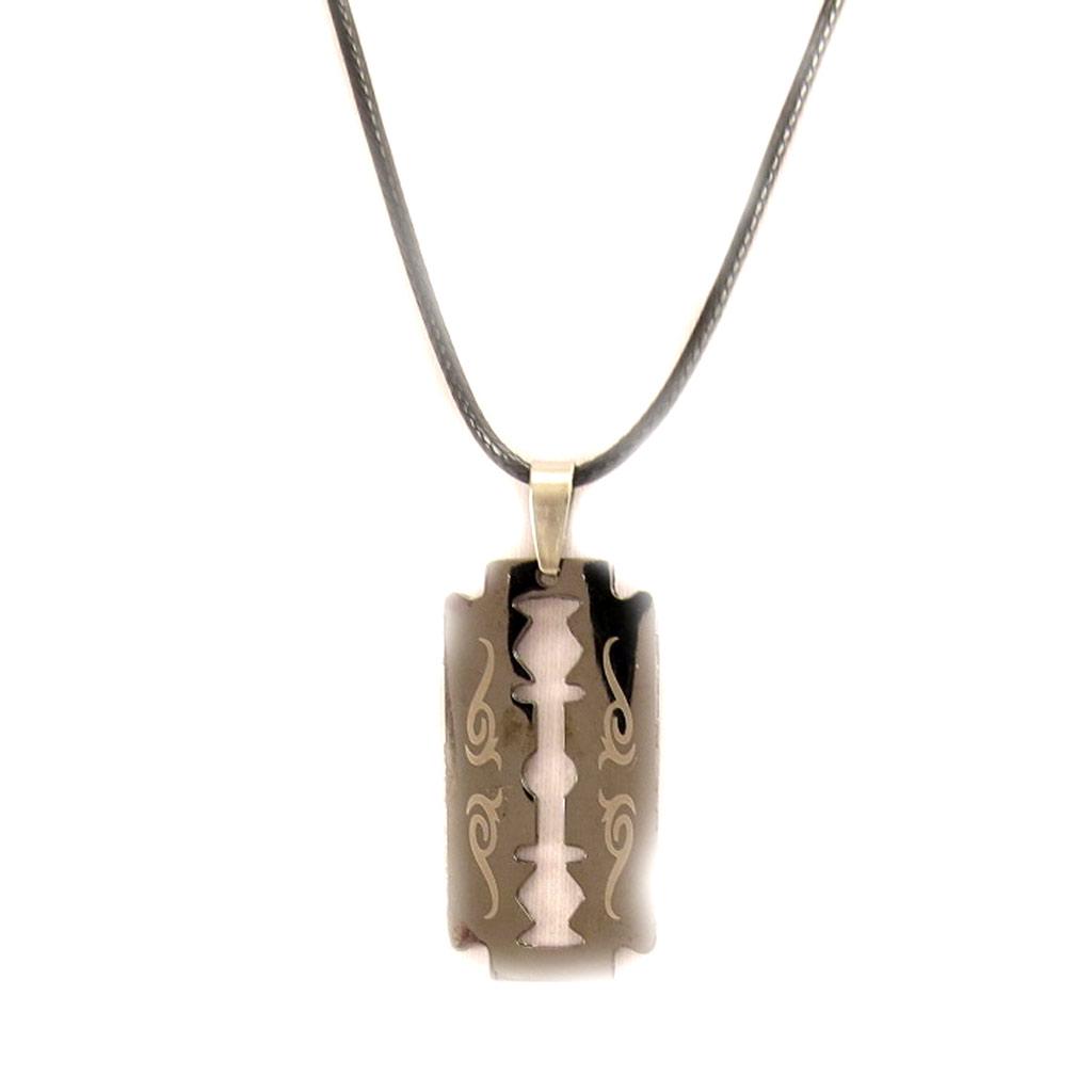 Les Trésors De Lily [L5122] - Collier acier 'Peaceful' gris anthracite