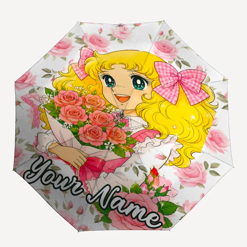 Personalized Name Candy Candy Print Umbrella - Automatic Open/Close, Eight-Rib Durable Frame, Automatic Folding Umbrella