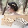 Wedding Hair Accessories Leaf Hair Clips for Women Fashion Crystal Bride Headdress Hairpin Crystal Hair Combs Girls Jewelry Gift