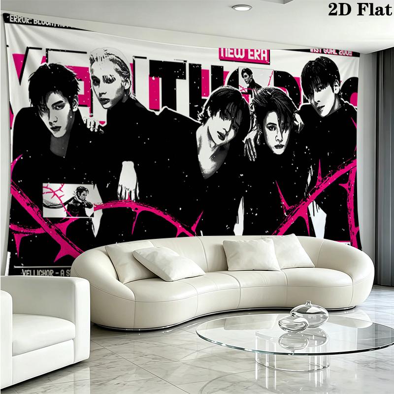 TXT Poster Wall Tapestry Aesthetic Wall Hanging Printed Fabric Blanket Decorative Tapestries for Bedroom Living Room Home Decor