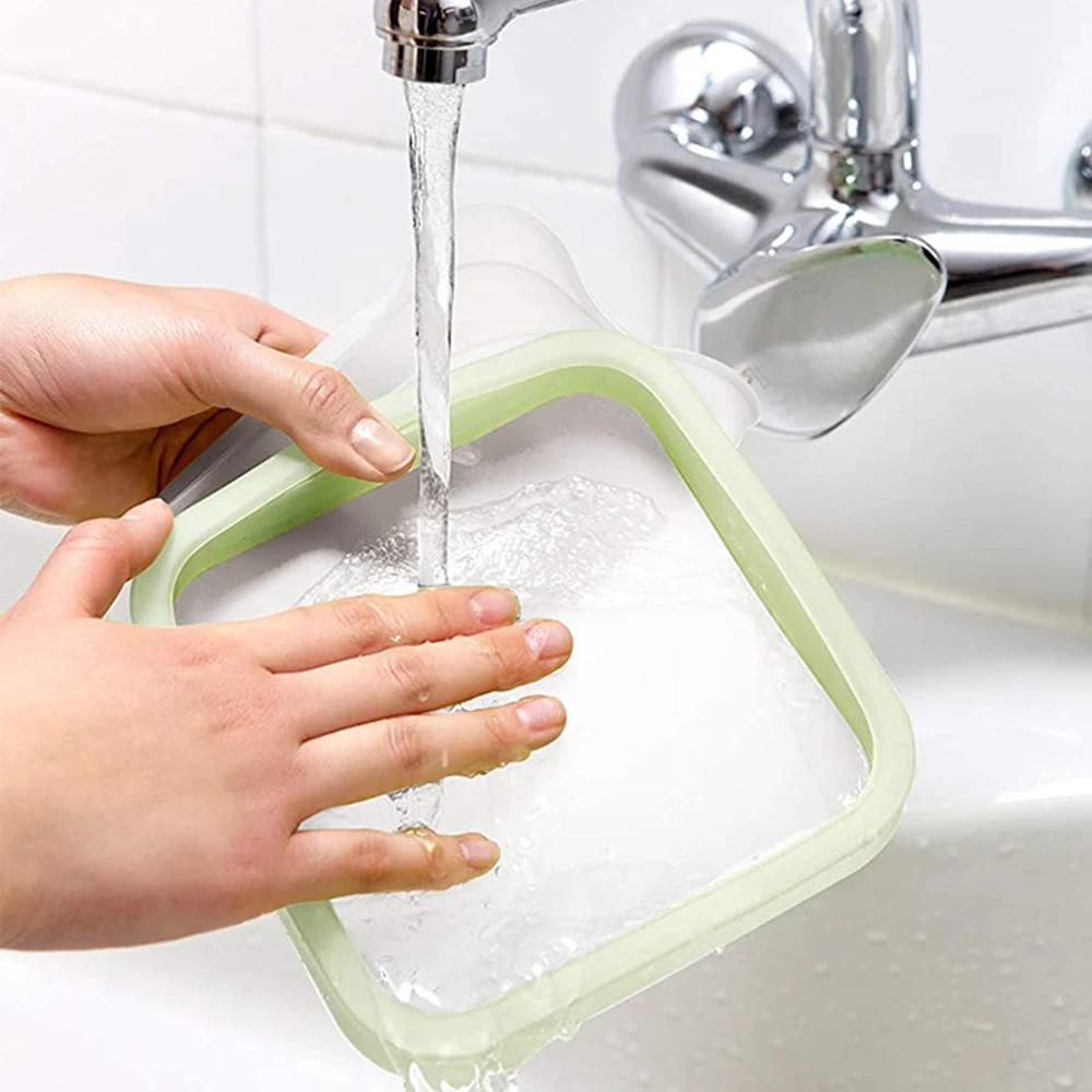 Sandwich Holder Lunchbox Bakery Boxes Silicone Rubber Portable Lunch Box Loaf Bread Sandwich Containers Sealable Containers 1pc