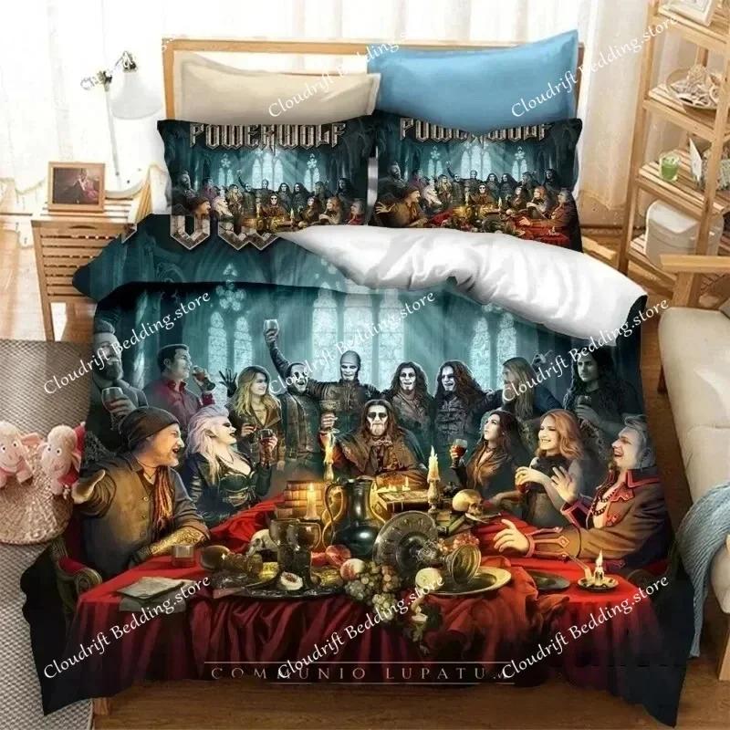 3D Print Powerwolf Band Bedding Set Duvet Cover Bed Set Quilt Cover Pillowcase Comforter king Queen Size Boys Adult Bedding Set0