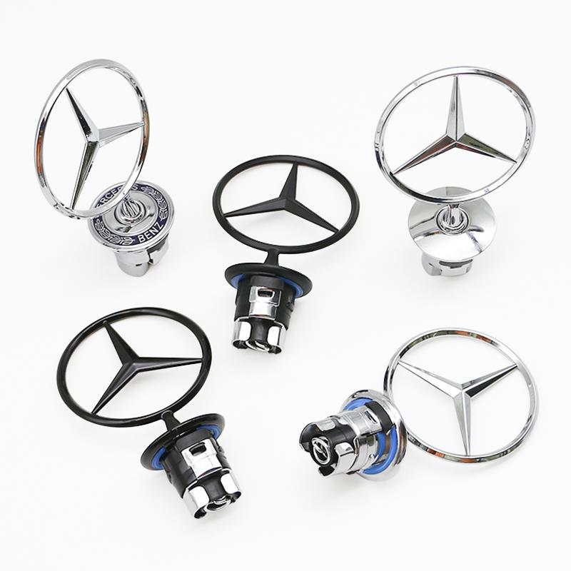 CRI11 шт. 44 мм 3D Металл Синий Хром Звезда Капот Значок Логотип для Mercedes Benz AMG W202 W203 W204 W208 W210 W220 W221