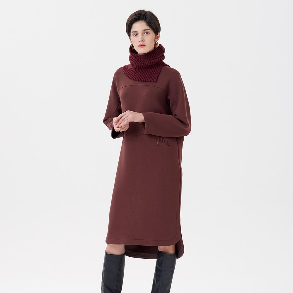 Pin Black Turtle Knit One-Piece Wine
