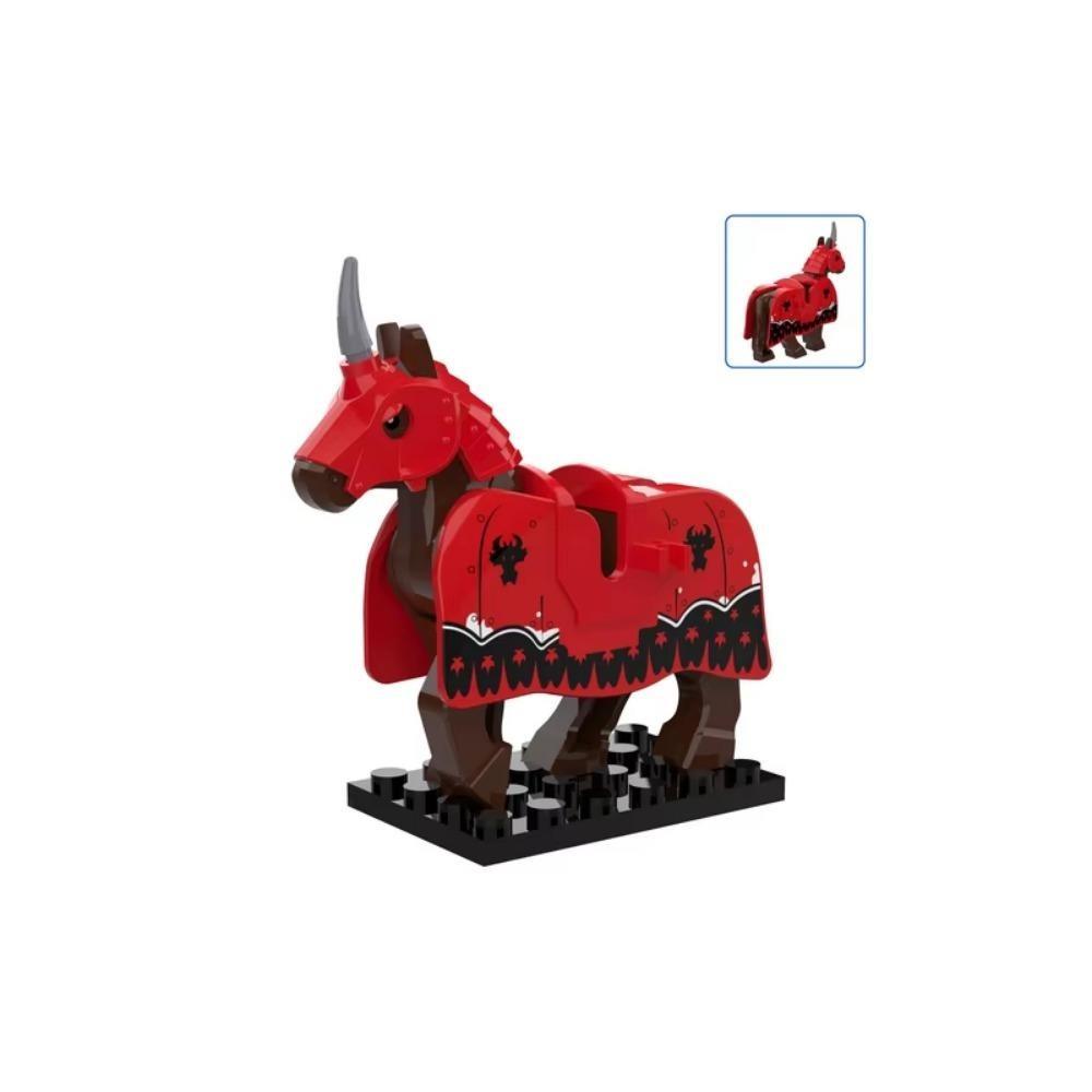 Средневековый MOC Боевой конь Строительные блоки Волк Рыцарь Фигурка Монстр Дикое животное Лиса Жираф Воробей Ворона Панда Модель Кирпич Игрушка K055