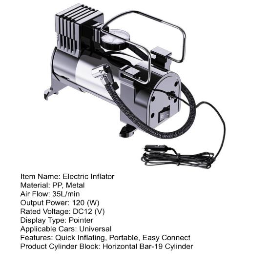 Portable Electric Inflator 12V Mini Car Air Pump Air Compressor Quick Inflating Digital
