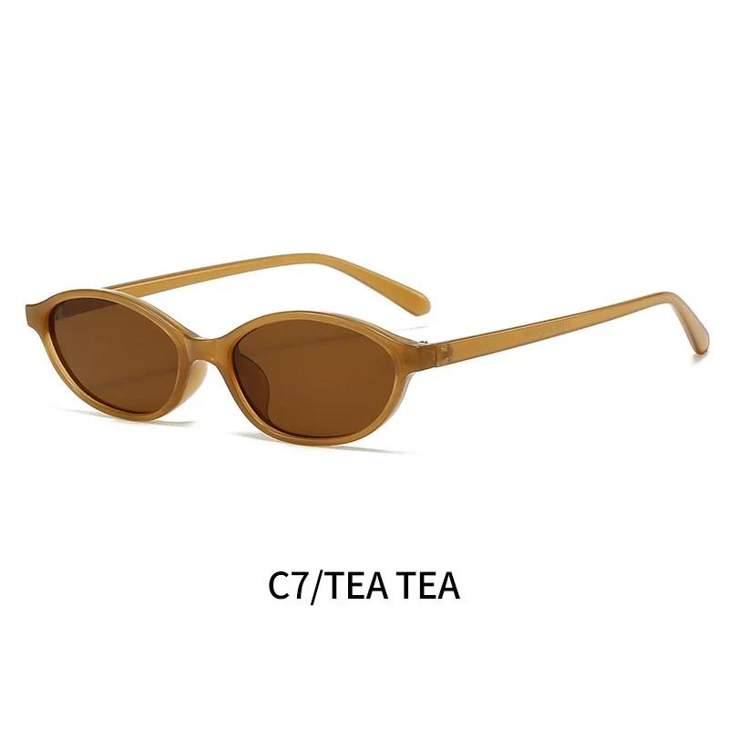 Солнцезащитные очки в овальной оправе с небольшой оправой, солнцезащитные очки для защиты глаз, мужские и женские, унисекс, модные, блокирующие синий свет, мини-солнцезащитные очки