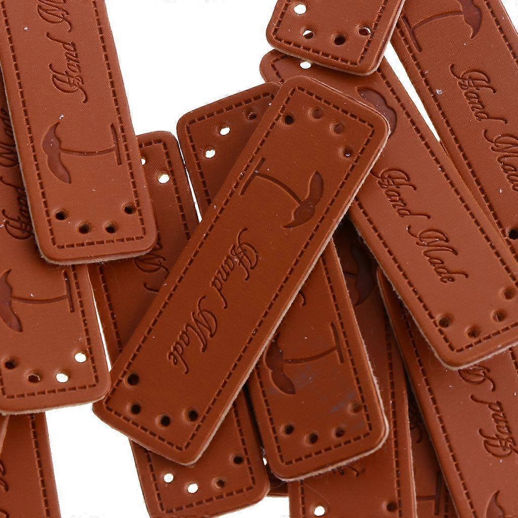 2x20pcs Leather Handmade Label Tags DIY Sew Craft Patches Style 15