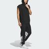 Adidas Originals Wing Chun Series Solid Color Logo Sports Loose Hooded Vest Unisex Vests Black IZ1533