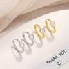 Pink White Twist Heart Earrings For Women Authentic 925 Sterling Silver Simple Wedding Engagement Fine Jewelry Gifts
