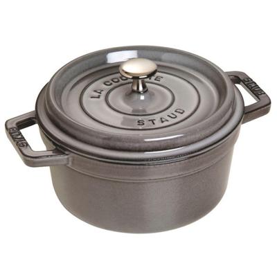 Staub Cocotte Круглый серый эмалированный горшок с двумя ручками, совместимый с IH японский продукт с серийным номером La Cocotte Круглый "Pico 22 см" [Авторизованный номер]