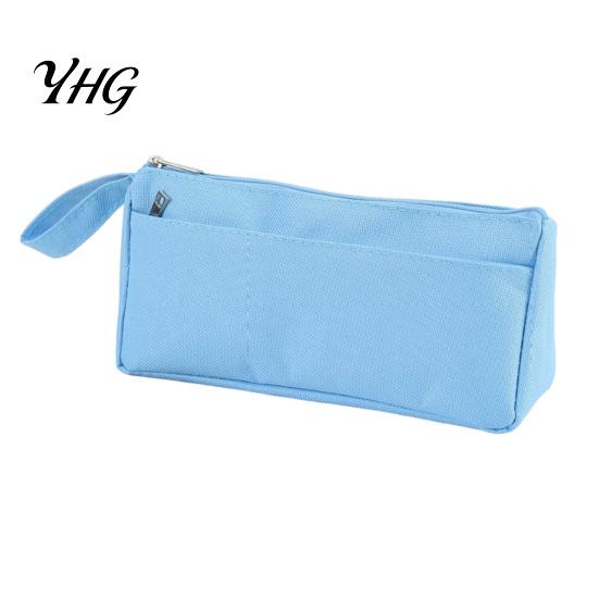 Wide Capacity Pen Pouch for College Pencil Case with Zipper And Handle, Durable Oxford Solid Color Lightweight Storage Bag Students Organizer,