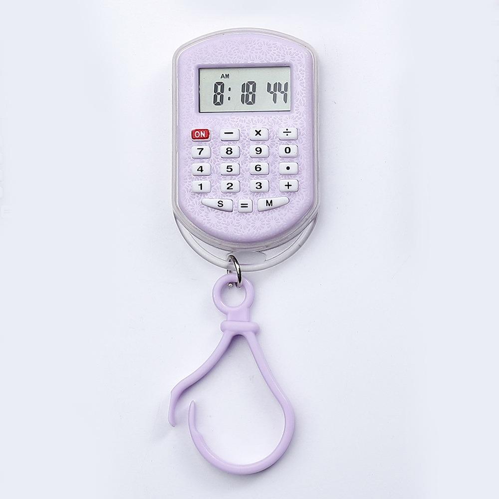 Time Display Mini Calculator 8 Digits Display Calculator Pendant Student Stationery