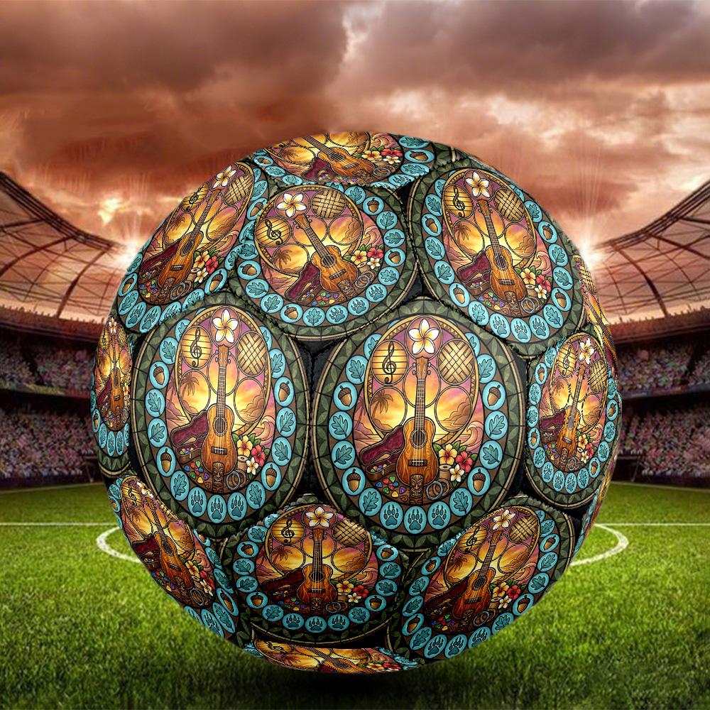 Hawaiian Music Glass Round Football Size 5 Adult Ball Suitable for Training Matches and Outdoor Team.