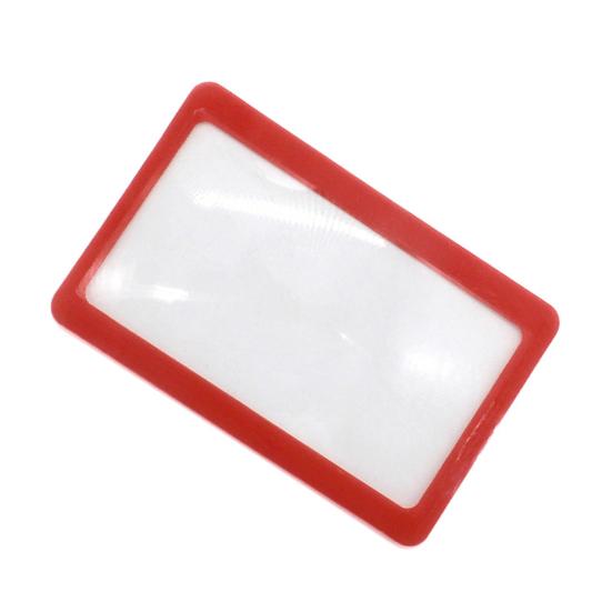 3X PVC Fresnel Lens Magnifier Pocket Credit Card Size PVC Frame Lightweight High Safety Square Lens Shape Magnifier