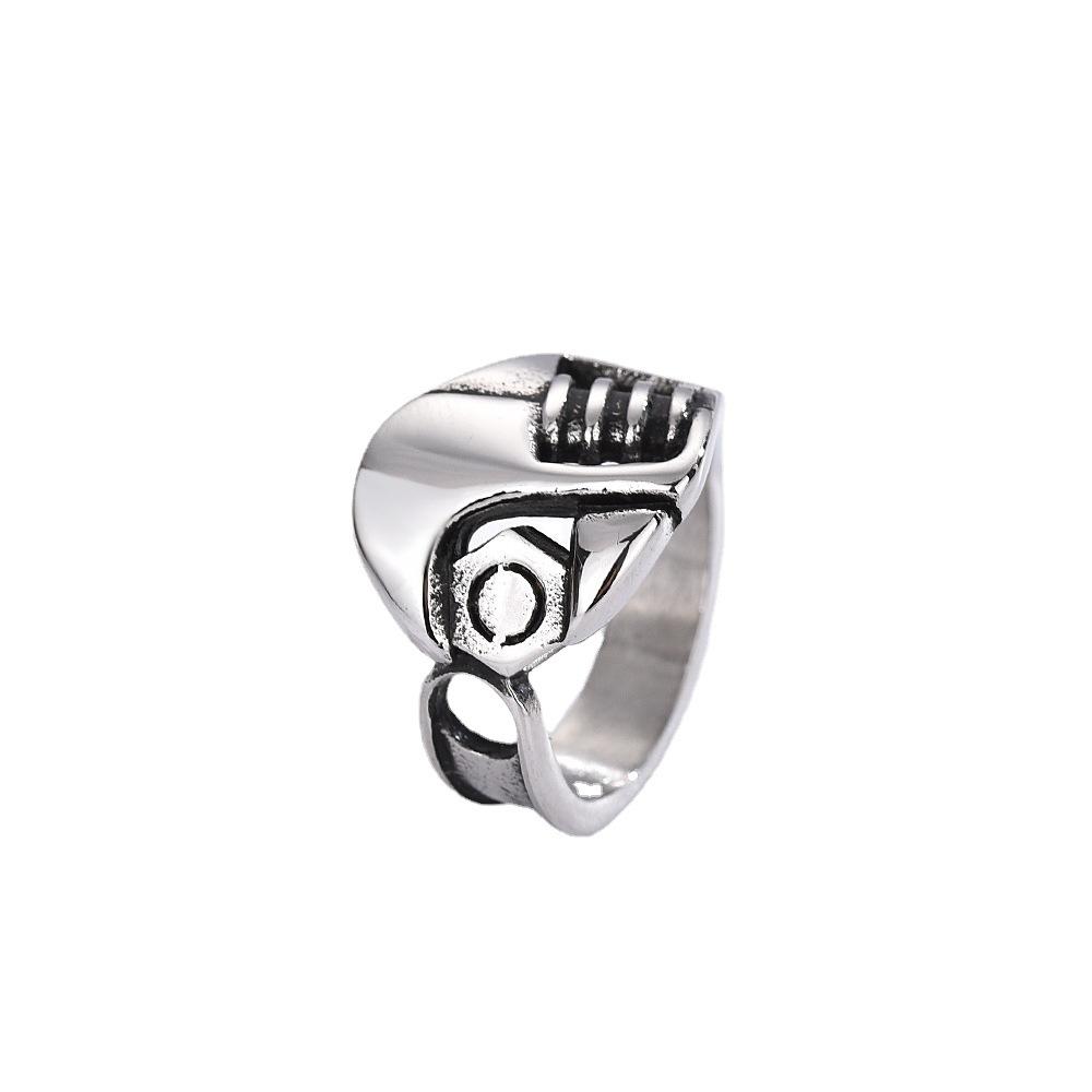 S925 Silver Ring, Retro Men's Ring, Trendy Men's Domineering German Tool Wrench Style Ring