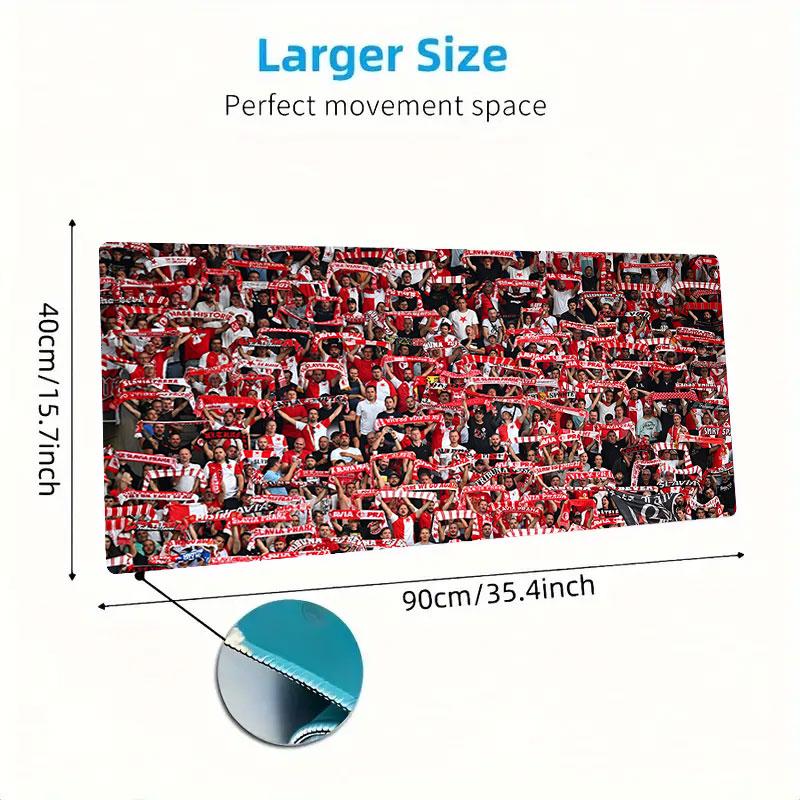 SK Slavia Praha Mouse Pad, Large Gaming Desk Mat, Non-slip XXL Mousepad for Laptop & Tablet, Mini PC Playmat with Stitched Edges