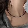 Black Mini Bead Layered Choker Necklace (2 types)