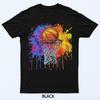 Basketball Colorful Drip Graphic T-Shirt